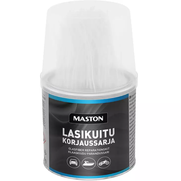 Lasikuitu korjaussarja maston veneen ja auton paikkaamiseen - Kuidut, pakkelit ja kovetteet - 6412490047115 - 1