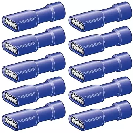 lattaliitin 6,3mm 10kpl sininen suojattu - Abikot - 6438255200045 - 1