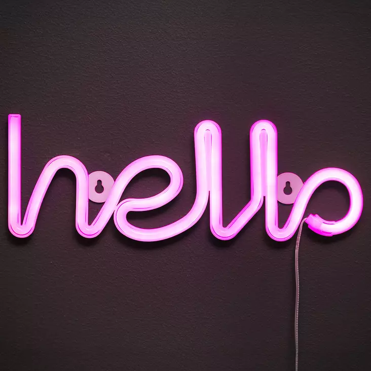 Hello tekstivalo neon pinkki finnlumor - Led-nauhat ja led-listat - 6410416480855 - 1