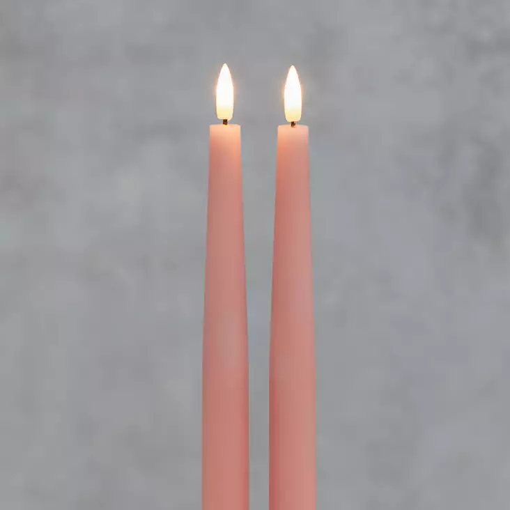 Led antiikkikynttilät 2 kpl vaaleanpunainen - Led-kynttilät - 6410416389905 - 1