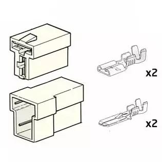 liitinrasiasarja t-malli 2-napainen uros ja naaras 2 kpl - Autosähköliittimet - 6438255202025 - 1