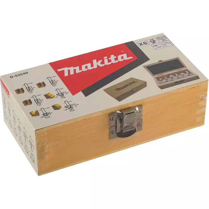 Makita yläjyrsimen teräsarja 6kpl 8mm - Höylät, jyrsimet ja puusorvit - 088381449915 - 1