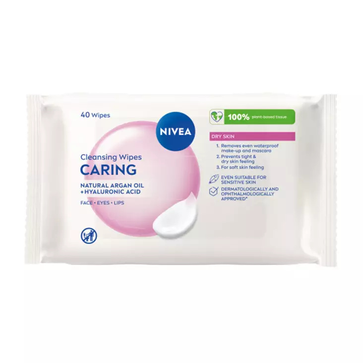 Nivea 3in1 caring cleansing wipes puhdistusliinat 40 kpl - Henkilökohtainen hygienia - 4005900785855 - 1