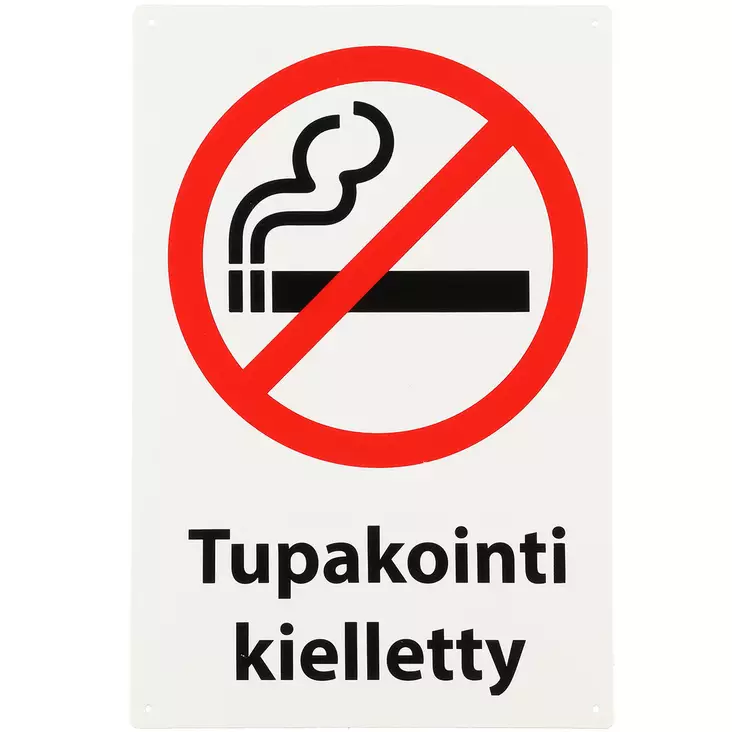 Opaste tupakointi kielletty 20x30 cm - Opasteet ja varoituskyltit - 6410412590435 - 1