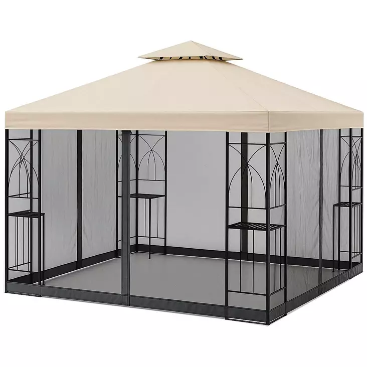 Paviljongin varakatos beige hyttysverkoilla - Paviljongit ja pergolat - 6438168105635 - 1