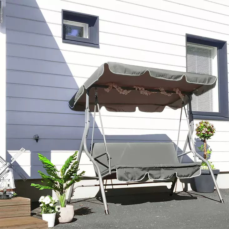 Puutarhakeinu palmarola harmaa pihakeinu - Puutarhapenkit ja puutarhakeinut - 6438168096285 - 1