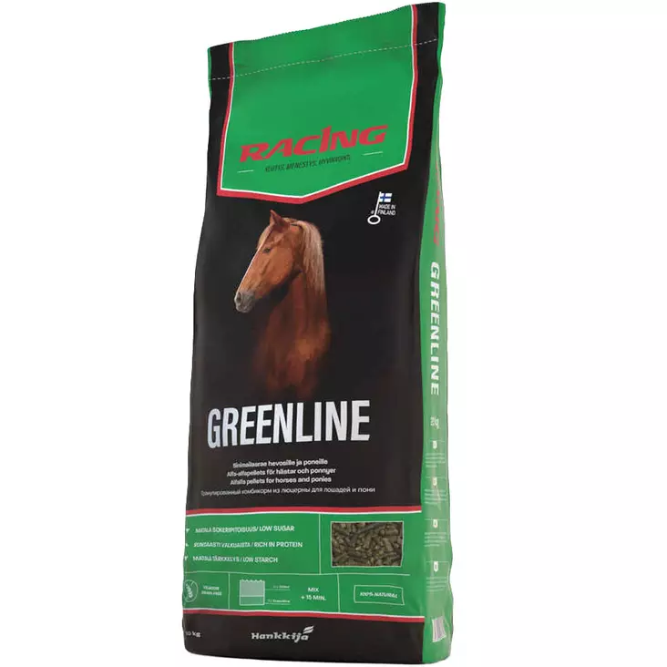 Racing greenline 20 kg sinimailaspelletti - Hevosen rehut - 6417679046415 - 1