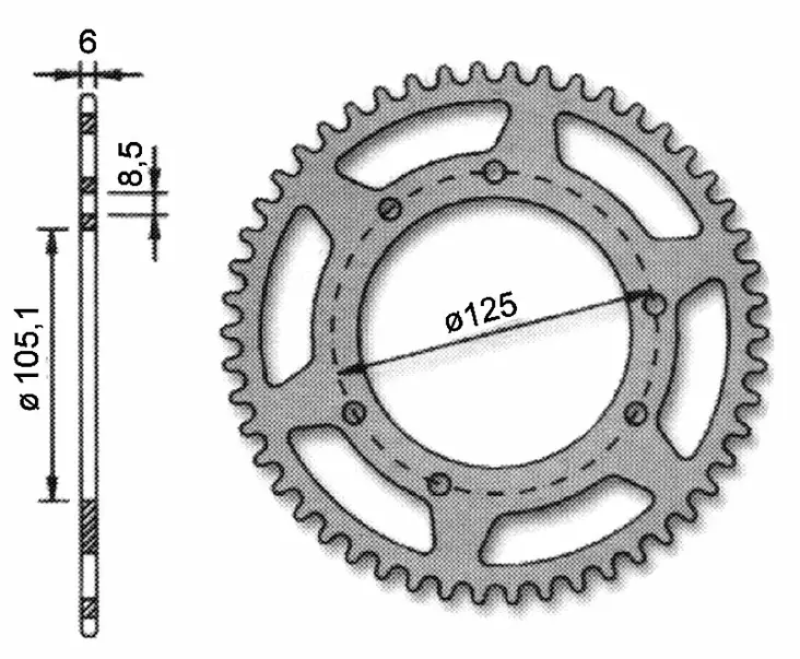 Takaratas Forte 50 hammas 420 derbi, yamaha, rieju - Derbi mopon hammasrattaat - 6438131005115 - 2