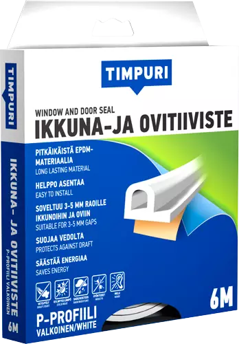 Tiivistenauha P 6m valkoinen - Tiivisteet ja tiivistenauhat - 6418091704235 - 1