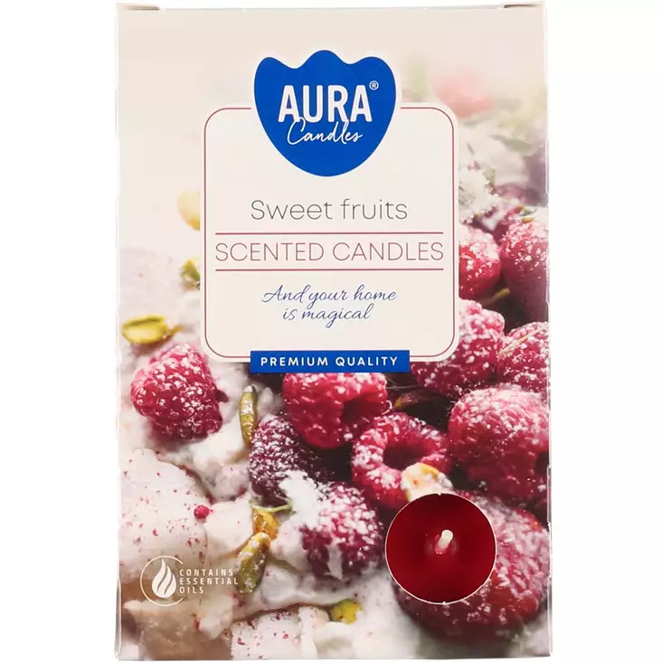 Tuoksulämpökynttilä aura 6 kpl sweet fruits - Tuoksukynttilät - 5906927053325 - 1
