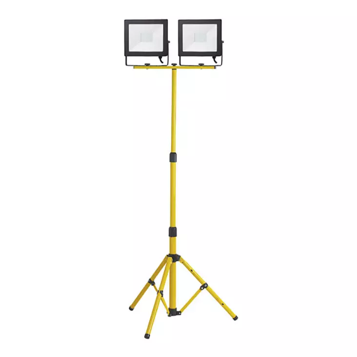 Led max rakennusvalaisin 2x50w kolmijalalla, 8000 lumenia, ip44 suojattu - Valonheittimet ja työvalaisimet - 6418536026205 - 1