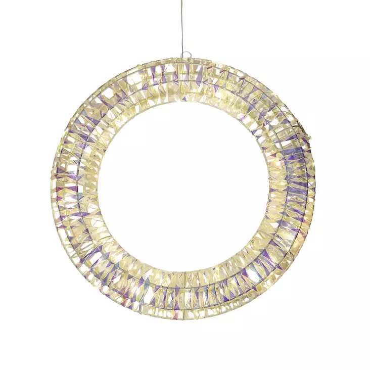 Sisustuskranssi lämminvalkoinen 50cm shinea - Valokoristeet - 6435200313805 - 1