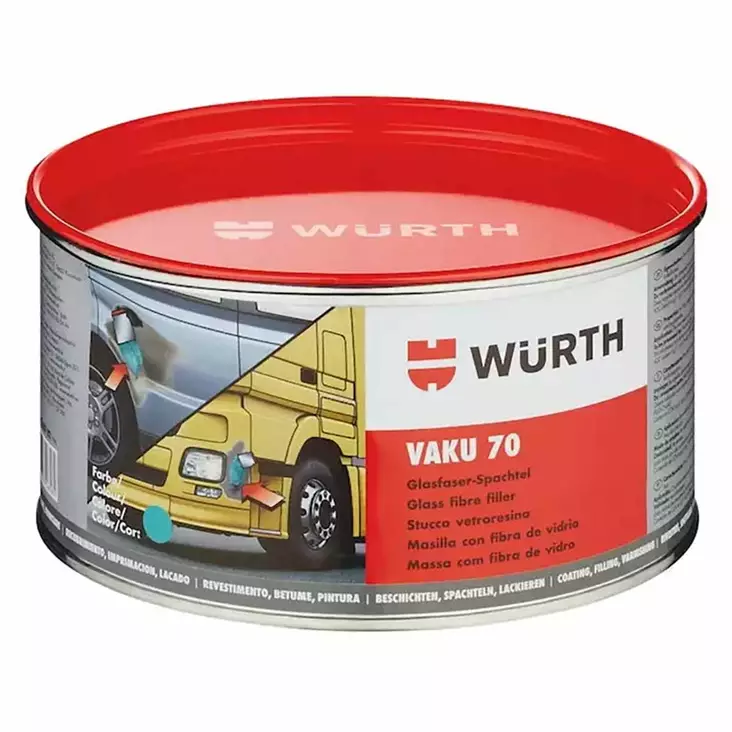 Wurth vaku lasikuitukitti 1760 g vihreä paikkausaine purkissa, käytettäväksi metallin ja muovin halkeamien sekä reikien korjaukseen - Kuidut, pakkelit ja kovetteet - 4045989565955 - 1