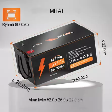 Lifepo 300ah 24v akku autoon - LifePO4-akut - 6438471350456 - 2