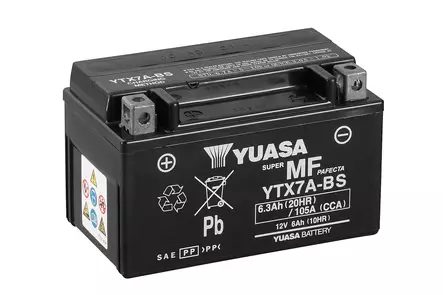 Akku Yuasa YTX7A-BS (CP) 12V 6Ah AGM - Pienkoneakut 5-10Ah - 6438471275766 - 2