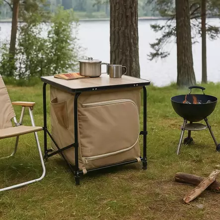 Camping retkeilypöytä kaapilla - Retkituolit ja retkipöydät - 8720573955546 - 2