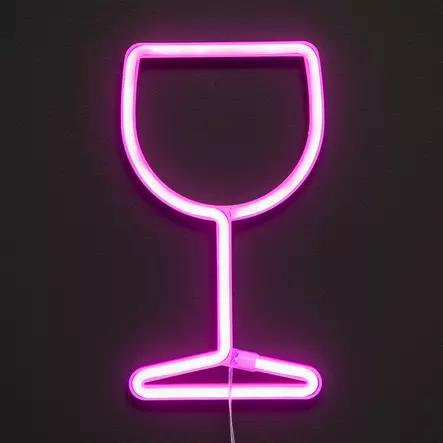 Led neonvalo seinälle pinkki viinilasi - Valokoristeet - 6410416480756 - 2