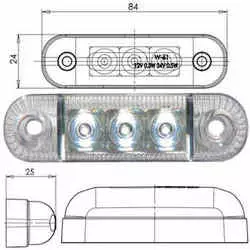 Led äärivalo kirkas 8,5cm 12-24V - Peräkärryn äärivalot ja polttimot - 6419943554466 - 3