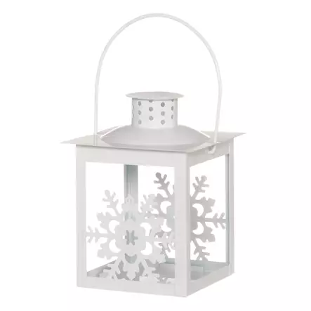 Valkoinen lyhty 16 cm talveen - Lyhdyt - 6410413329836 - 1