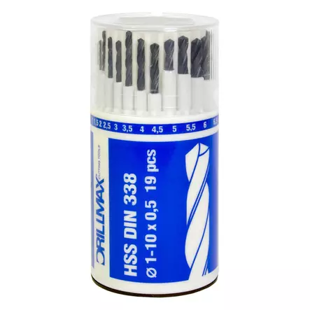 metalliporanteräsarja hss 19-osainen 1-10mm - Metalliporanterät - 8014249035916 - 1