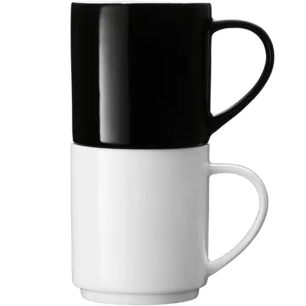 pinottava posliinimuki 300 ml maku musta, valkoinen - Mukit, lasit, lautaset ja muut astiat - 6410413236806 - 2