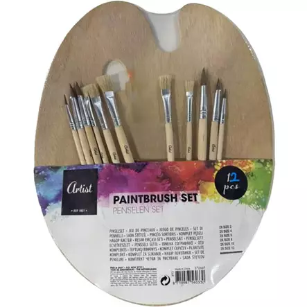 Maalaussetti sisältää siveltimet ja paletin - Siveltimet - 8721037948166 - 1