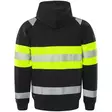 High vis collegehuppari vetoketjulla 7532 gkc neonkeltainen musta - - - 2