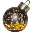 Lasipallo led valoilla talvimetsä mustakulta - Pöytävalokoristeet - 6410416504346 - 1