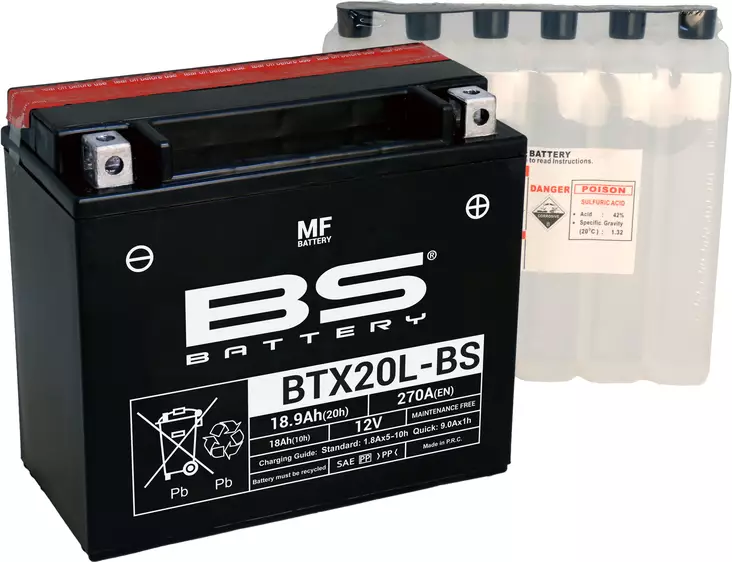 Akku BS Battery BTX20L-BS MF (cp) Maintenance Free 6.0Ah - Pienkoneakut 10-30Ah - 3661451001106 - 2