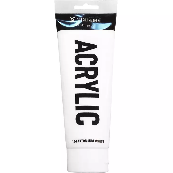 Akryylimaali valkoinen 250ml tuubi - Värit, paletit ja maalit  - 6420616790746 - 1