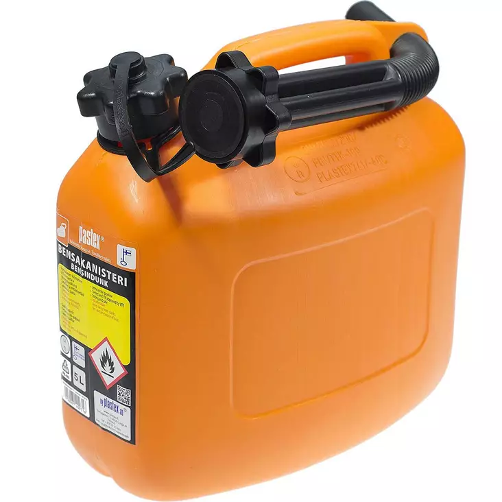 Bensakanisteri 5L oranssi PLASTEX - Polttoainesäiliöt ja kanisterit - 6416061400316 - 1