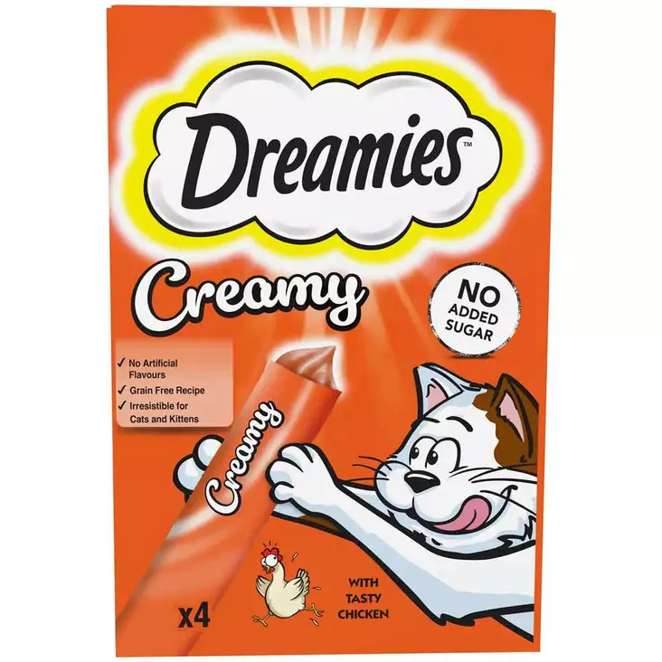 Dreamies creamy kana kissanherkku annospussissa - Kissan makupalat ja herkut - 4008429151156 - 1
