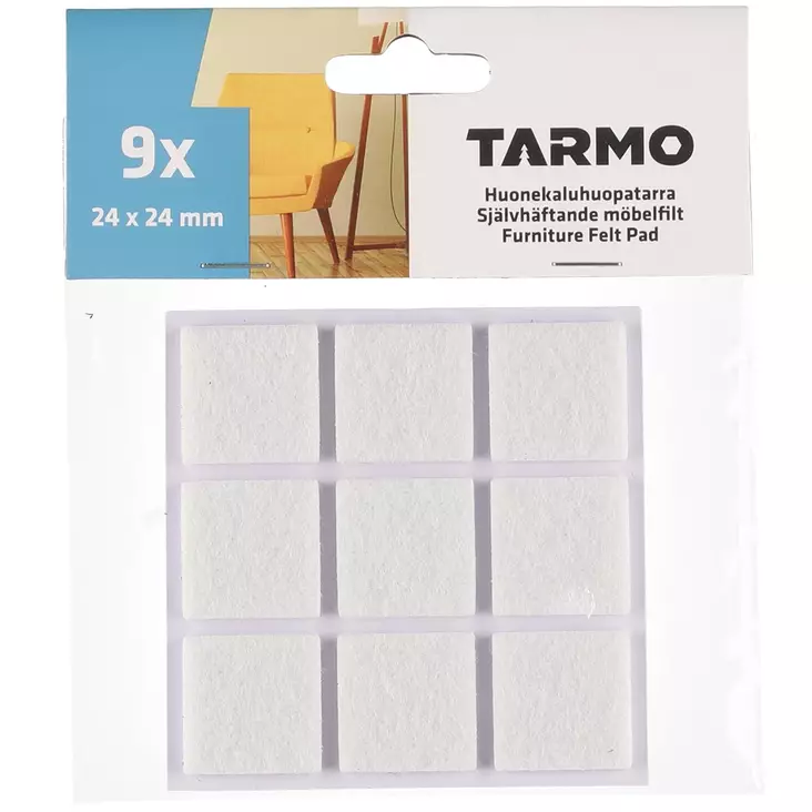 Valkoiset huopatassut 24x24 cm tarmop - Huopatarrat - 6410413306486 - 1