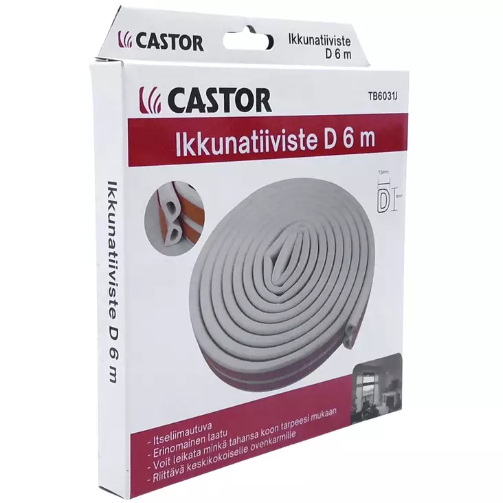 Ikkunatiiviste d 6m - Tiivisteet ja tiivistenauhat - 6438168116846 - 1