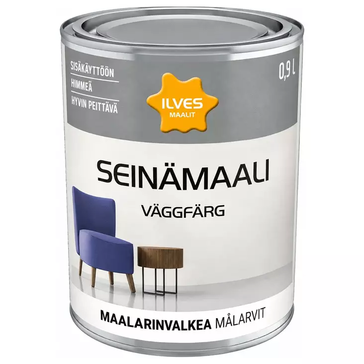 Ilves seinämaali maalarinvalkea himmeä sisäseinä maali - Talomaalit - 6430026950036 - 1