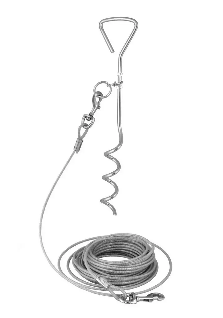 Juoksuvaijeri maa koukulla - Pannat, valjaat ja taluttimet - 5700551140266 - 2