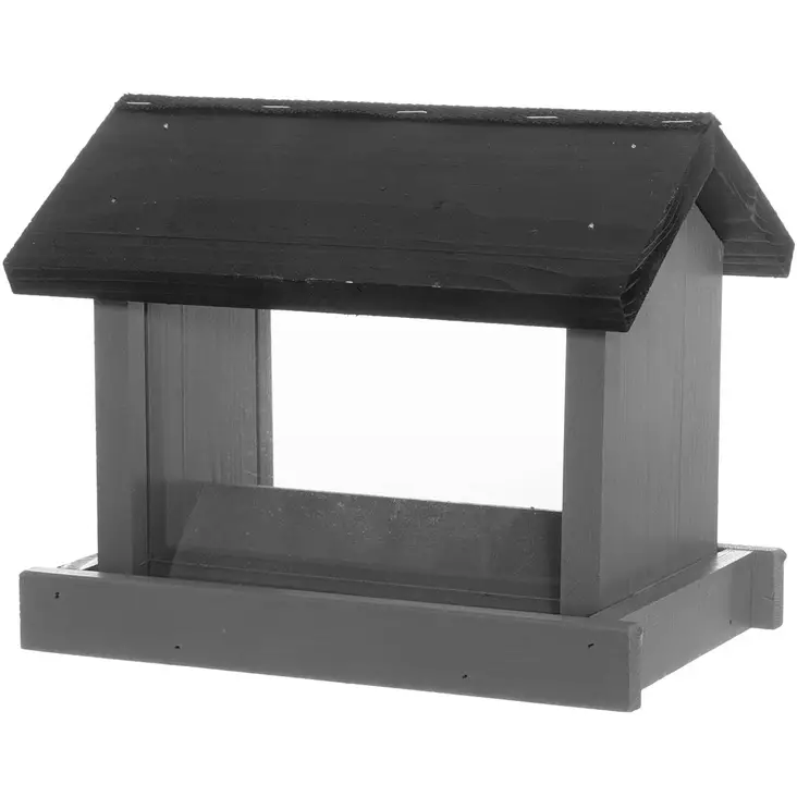 Tintti jyväsyötin puinen harmaa - Lintulaudat, pöntöt ja hyönteishotellit - 6410416375786 - 1