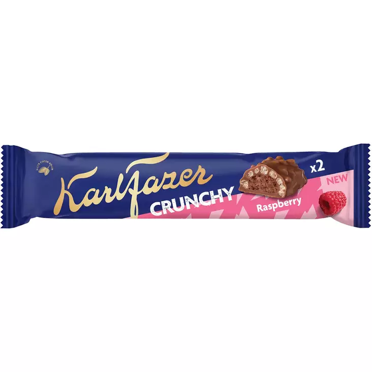 Karl fazer crunchy vadelma 50 g maitosuklaapatukka - Patukat - 6416453020436 - 1