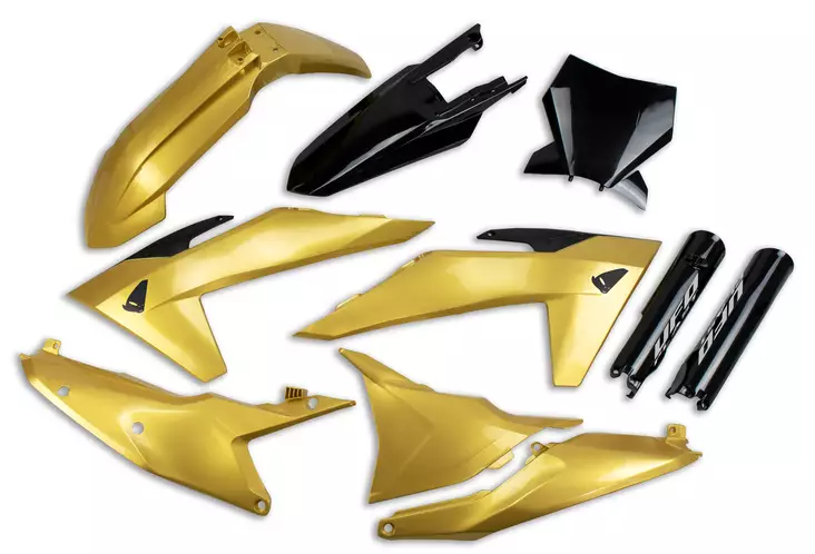 Katesarja UFO 6-osaa KTM SX/SXF 23-24 Gold/Black - Motocrosspyörien katesarjat - 8052135505846 - 1