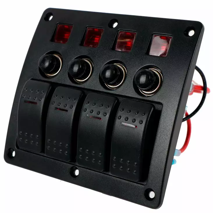 Kytkinpaneeli veneeseen 12v - Veneen pistorasiat ja katkaisijat - 6418536033036 - 1