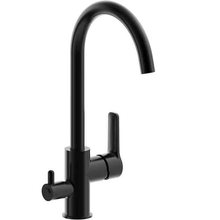 Musta keittiön hana astianpesukoneliitännällä - Allastarvikkeet ja poistovesiletkut - 6438140545916 - 1