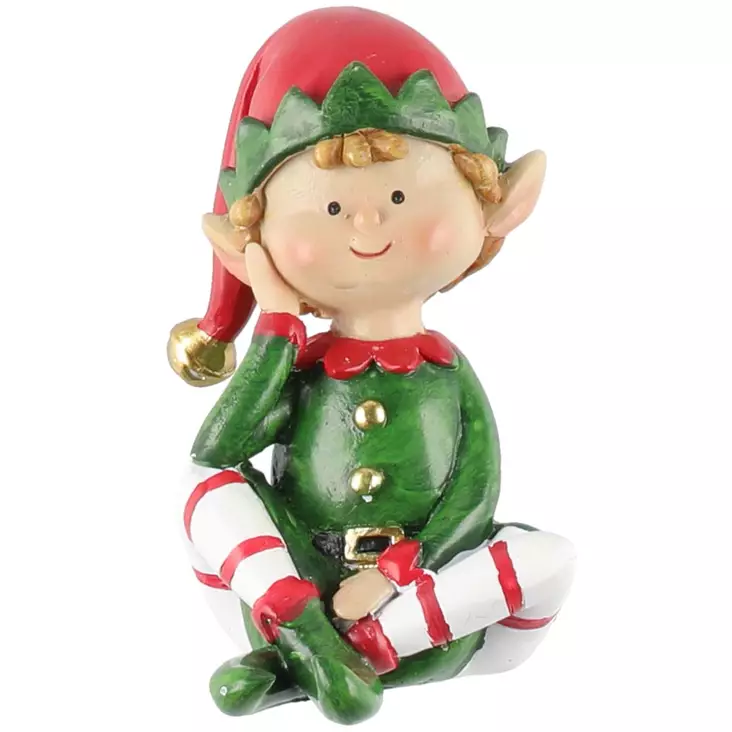 Joulukoriste tonttu iloinen vihreä paita ja punainen tonttulakki - Tontut ja koriste-eläimet - 6410416491806 - 1