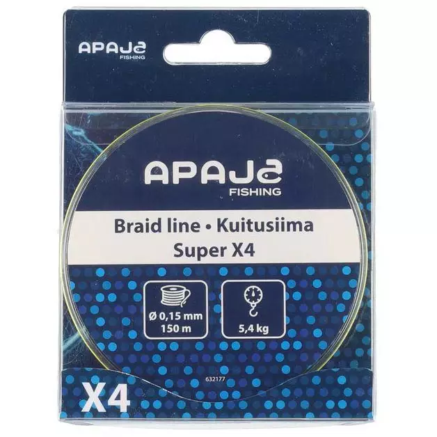 Kuitusiima super x4 150 m 0,15 mm 5,4 kg - Siimat - 6410416321776 - 1