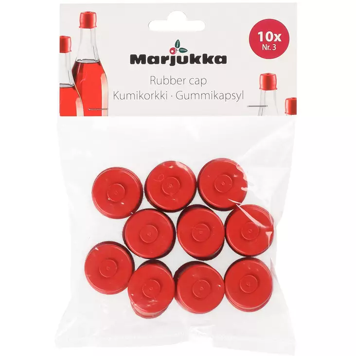 Lasipullon kumikorkki nro3 10 kpl marjukka - Säilöntäastiat - 6410410198176 - 1