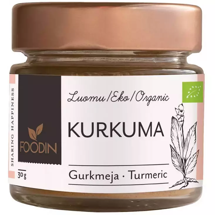 Foodin luomu kurkuma 30 g - Mausteet - 6430048233346 - 1