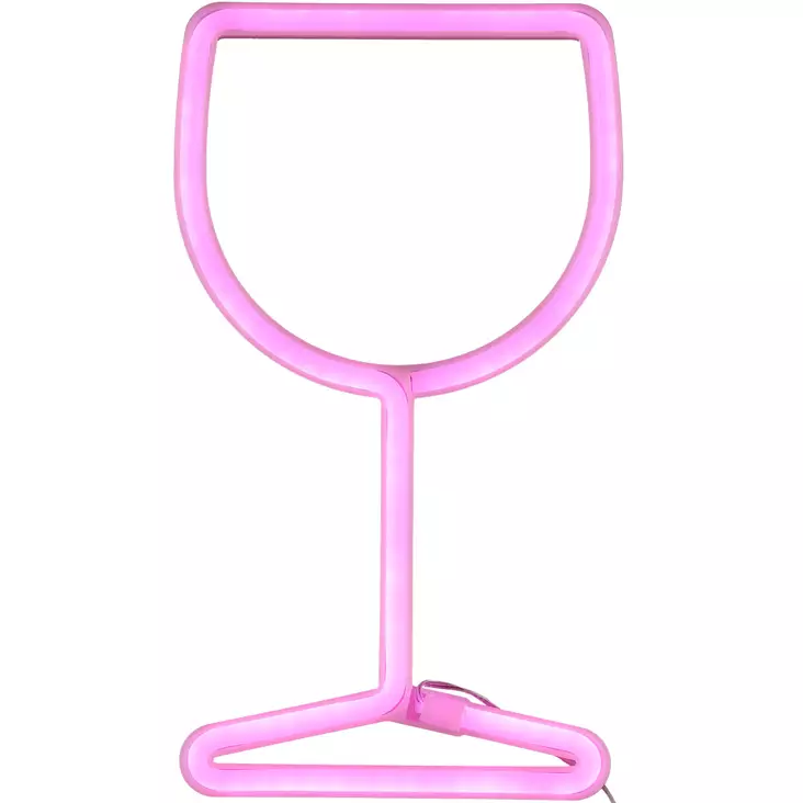 Led neonvalo viinilasi pinkki - Valokoristeet - 6410416480756 - 1