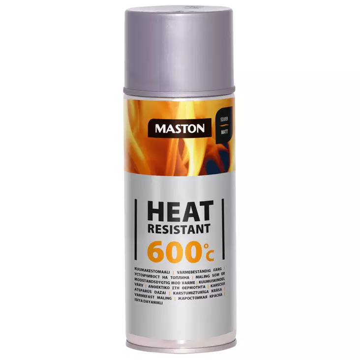 Maston kuumakestomaali 600c spray 400 ml hopea - Maalit ja spray-maalit - 6412494009966 - 2