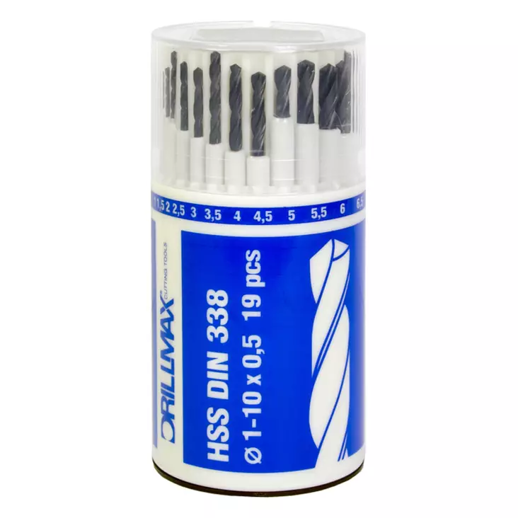 metalliporanteräsarja hss 19-osainen 1-10mm - Metalliporanterät - 8014249035916 - 1