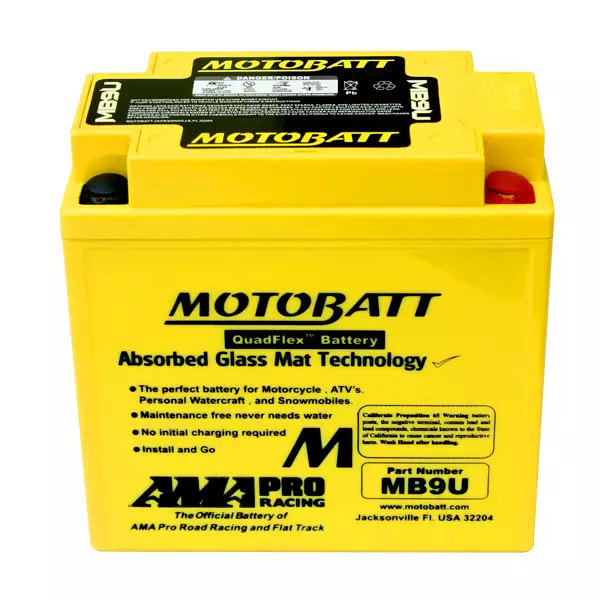 Moottoripyörän akku Motobatt MB9U 3.565kg - Pienkoneakut 5-10Ah - 6947312400156 - 2