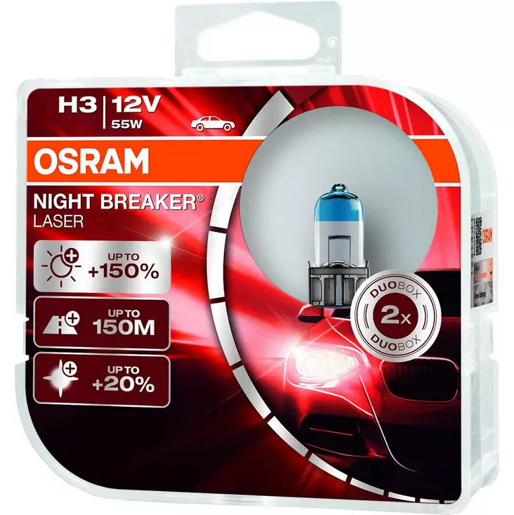 Osram night breaker laser 12v 55w h3 - Halogeenipolttimot - 4052899991576 - 1